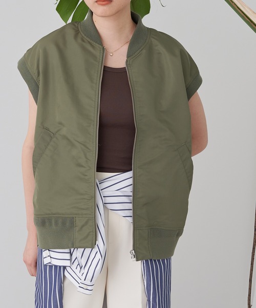 AMERICAN HOLIC(アメリカンホリック)の「MA-1ノースリーブブルゾン(その他アウター・レディース・カーキ・L/M)」の5枚目の写真