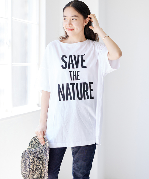 JOURNAL STANDARD(ジャーナルスタンダード)の「NATUREビッグロゴTシャツ(Tシャツ/カットソー・レディース・ブラック系その他/ホワイト・FREE)」の12枚目の写真