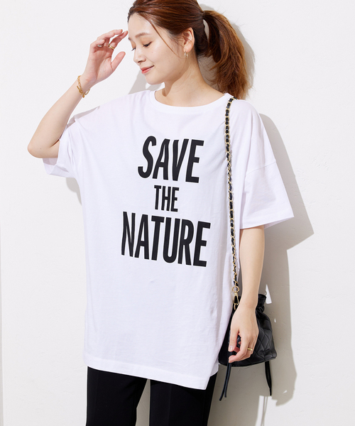 JOURNAL STANDARD(ジャーナルスタンダード)の「NATUREビッグロゴTシャツ(Tシャツ/カットソー・レディース・ブラック系その他/ホワイト・FREE)」の21枚目の写真