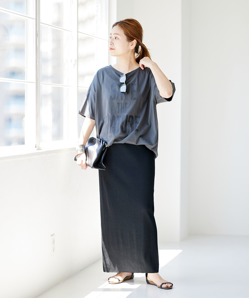 JOURNAL STANDARD(ジャーナルスタンダード)の「NATUREビッグロゴTシャツ(Tシャツ/カットソー・レディース・ブラック系その他/ホワイト・FREE)」の13枚目の写真