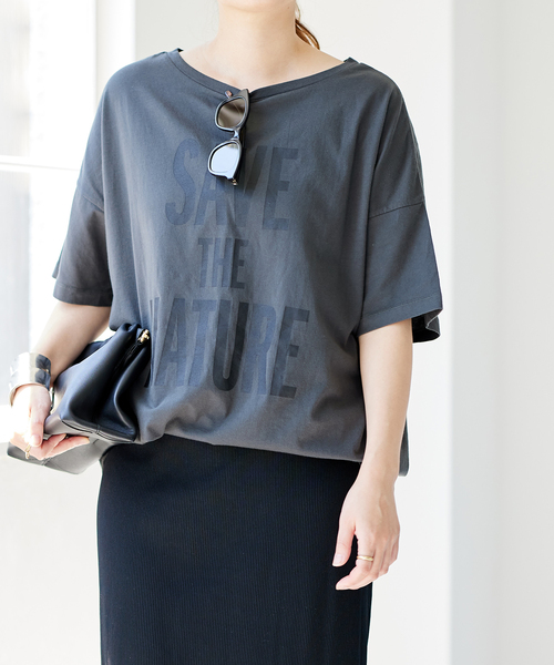 JOURNAL STANDARD(ジャーナルスタンダード)の「NATUREビッグロゴTシャツ(Tシャツ/カットソー・レディース・ブラック系その他/ホワイト・FREE)」の10枚目の写真