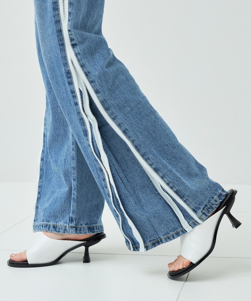 casane(カサネ)の「ラウンドトゥライナーカラーサンダル(サンダル・レディース・ブラック/ホワイト・0/1/2)」の10枚目の写真