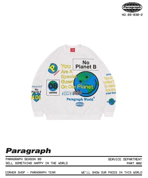 Paragraph(パラグラフ)の「A'GEM/9 × .kom『paragraph/パラグラフ』プラネット スウェット(スウェット・メンズ・チャコールグレー/ライトグレー・FREE)」の4枚目の写真
