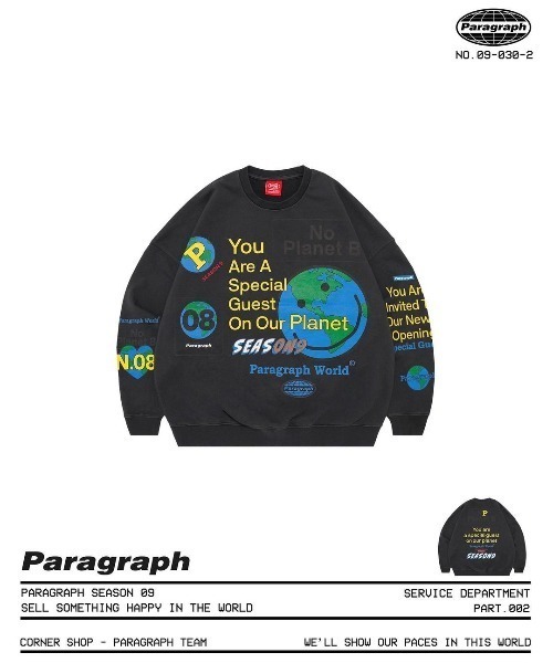 Paragraph(パラグラフ)の「A'GEM/9 × .kom『paragraph/パラグラフ』プラネット スウェット(スウェット・メンズ・チャコールグレー/ライトグレー・FREE)」の3枚目の写真