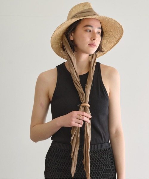 Saravah×leur logetteコラボ ハット leur logette Saravahルールロジェット スカラップブリムハット