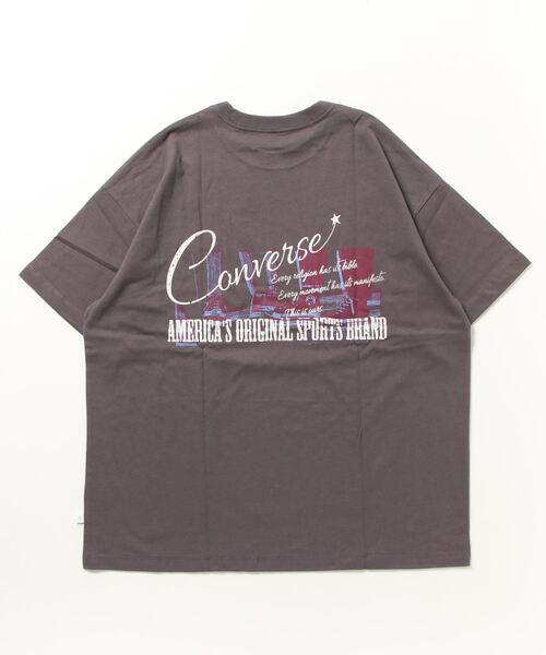CONVERSE（コンバース）の「CONVERSE/コンバース ビッグシルエット ヴィンテージライク バックプリント  ワンポイントロゴ  半袖Tシャツ（Tシャツ/カットソー・レディース・ホワイト/チャコールグレー/ホワイト系その他/グレー系その他・M/L）」の8枚目の写真