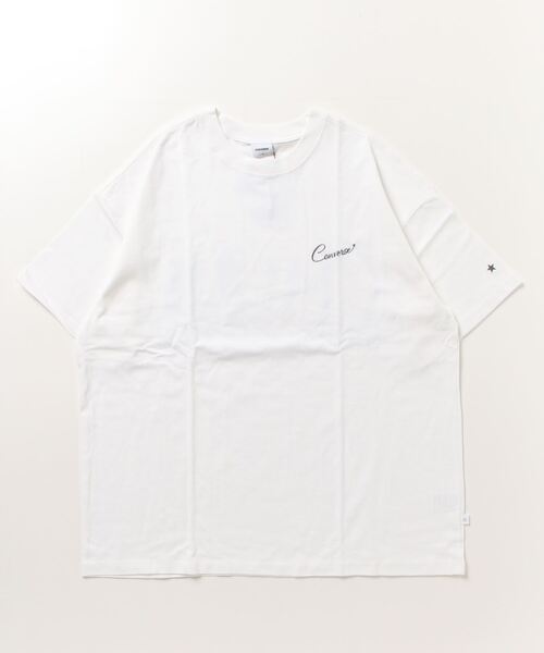 CONVERSE（コンバース）の「CONVERSE/コンバース ビッグシルエット ヴィンテージライク バックプリント  ワンポイントロゴ  半袖Tシャツ（Tシャツ/カットソー・レディース・ホワイト/チャコールグレー/ホワイト系その他/グレー系その他・M/L）」の9枚目の写真
