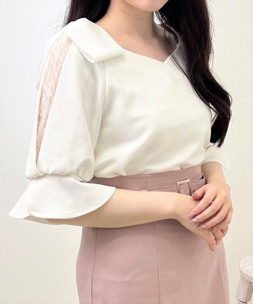 INGNI(イング)の「肩リボン袖割れ5分袖トップス(その他トップス・レディース・ブラック/オフホワイト・M)」の18枚目の写真