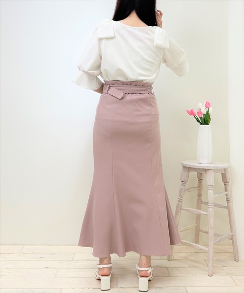 INGNI(イング)の「肩リボン袖割れ5分袖トップス(その他トップス・レディース・ブラック/オフホワイト・M)」の11枚目の写真