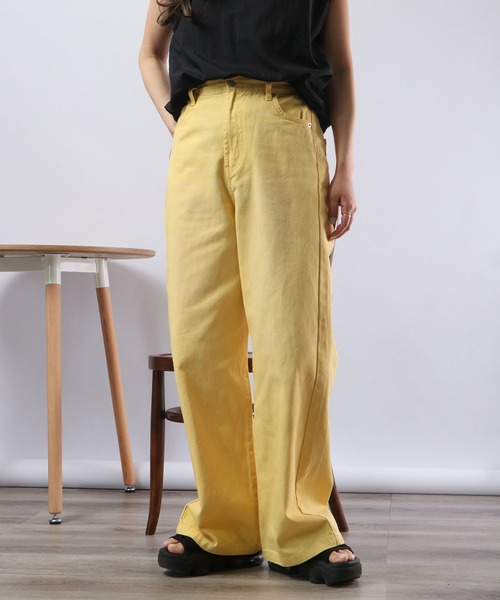 Blasty(ブラスティー)の「BLASTY カラーデニムパンツ(デニムパンツ・レディース・グレイッシュベージュ/ピンク/グリーン/イエロー・F)」の4枚目の写真