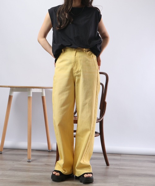 Blasty(ブラスティー)の「BLASTY カラーデニムパンツ(デニムパンツ・レディース・グレイッシュベージュ/ピンク/グリーン/イエロー・F)」の12枚目の写真