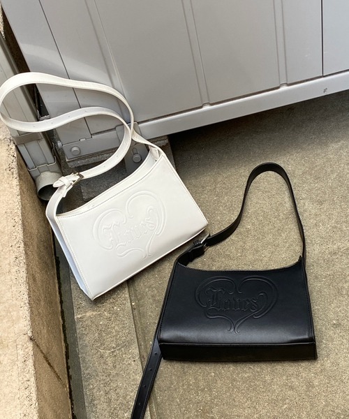 WEGO（ウィゴー）の「WEGO/ハートエンボスロゴハンドバッグ（ショルダーバッグ・レディース・ホワイト/ブラック・FREE）」の10枚目の写真