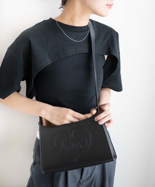 WEGO（ウィゴー）の「WEGO/ハートエンボスロゴハンドバッグ（ショルダーバッグ・レディース・ホワイト/ブラック・FREE）」の13枚目の写真