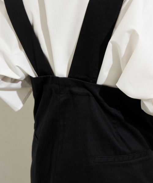 Libra Cue（リブラ キュー）の「ハイウエストワイドサロペット（サロペット/オーバーオール・レディース・ベージュ/ブラック・FREE）」の9枚目の写真