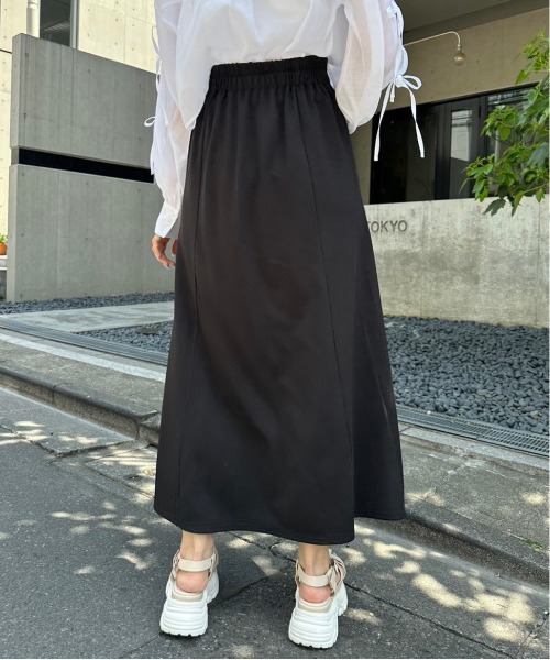 OLIVE des OLIVE（オリーブデオリーブ）の「らくちんスリットロングスカート　1031010340（スカート・レディース・ピンク/トップグレー/ブラック/サックスブルー・FREE）」の10枚目の写真