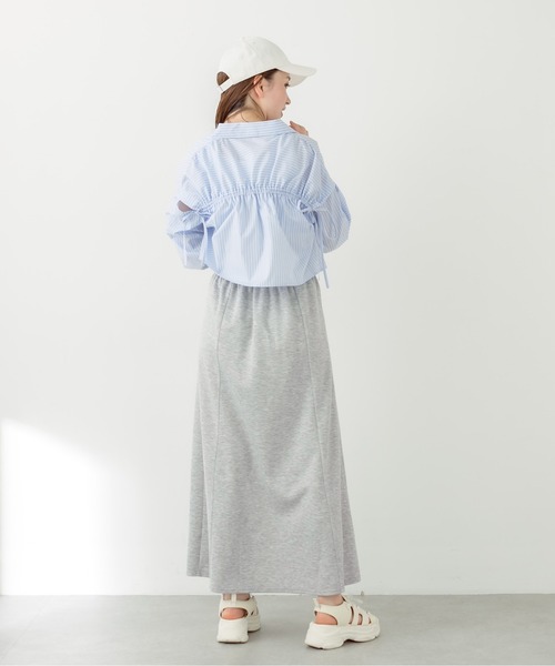 OLIVE des OLIVE（オリーブデオリーブ）の「らくちんスリットロングスカート　1031010340（スカート・レディース・ピンク/トップグレー/ブラック/サックスブルー・FREE）」の15枚目の写真