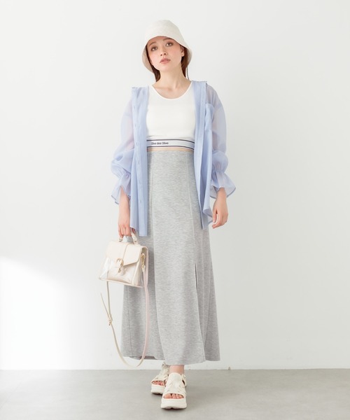 OLIVE des OLIVE（オリーブデオリーブ）の「らくちんスリットロングスカート　1031010340（スカート・レディース・ピンク/トップグレー/ブラック/サックスブルー・FREE）」の19枚目の写真