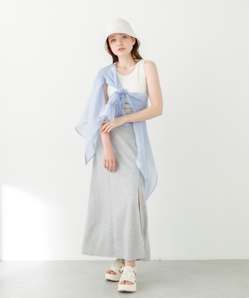 OLIVE des OLIVE（オリーブデオリーブ）の「らくちんスリットロングスカート　1031010340（スカート・レディース・ピンク/トップグレー/ブラック/サックスブルー・FREE）」の20枚目の写真
