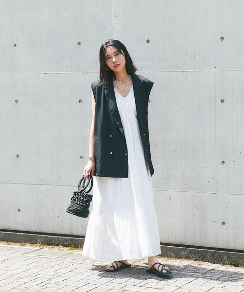 RIVE DROITE(リヴドロワ)の「テーラードベスト(ベスト・レディース・ブラック/カーキ/アイボリー・FREE)」の14枚目の写真