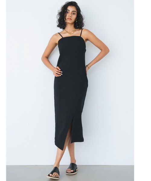 ALEXIA STAM（アリシアスタン）の「Hem Slit Camisole Dress / ヘムスリットキャミワンピース（ワンピース・レディース・ブルー系その他/ベージュ/ブラック・S/M）」の2枚目の写真