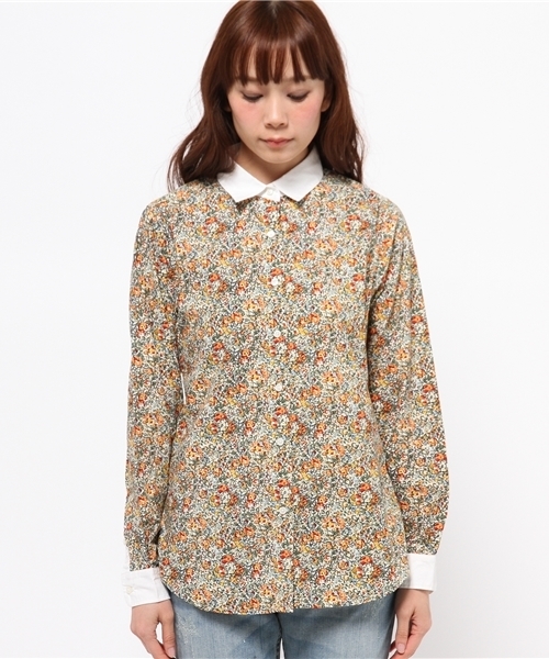 OUTLET（アウトレット）の「【Kastane】ブロードプリントクレリックシャツ（シャツ/ブラウス・レディース・ブルー/グレー/ネイビー/レッド/ホワイト・FREE）」の6枚目の写真