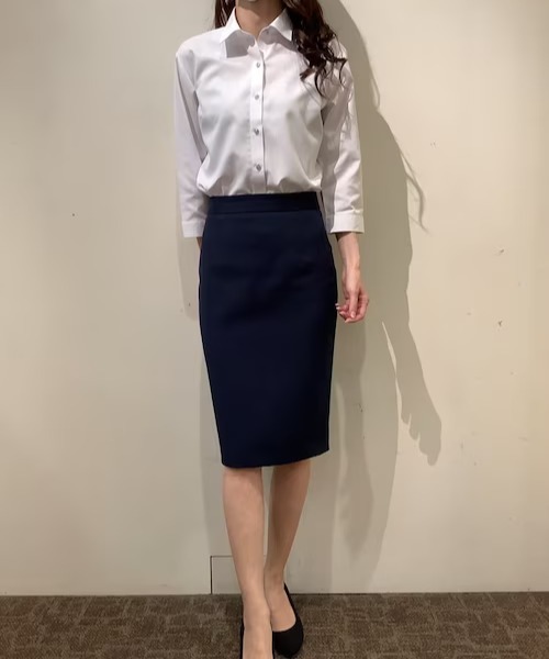 TOKYO SHIRTS(トウキョウシャツ)の「透け防止 形態安定ノーアイロン ワイド 七分袖ビジネスワイシャツ(ビジネスシャツ・レディース・ホワイト・S/M/L/LL/XL)」の9枚目の写真