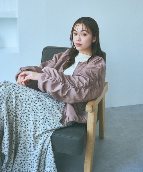 mysty woman（ミスティウーマン）の「袖ボリュームノーカラーブルゾン　970907（ブルゾン・レディース・ブラウン系その他/カーキ/ホワイト系その他/ブラック・FREE）」の13枚目の写真