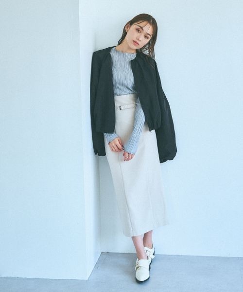 mysty woman（ミスティウーマン）の「袖ボリュームノーカラーブルゾン　970907（ブルゾン・レディース・ブラウン系その他/カーキ/ホワイト系その他/ブラック・FREE）」の15枚目の写真