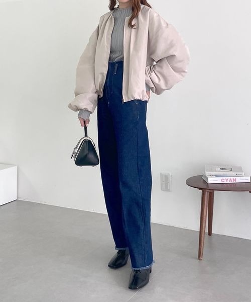 mysty woman（ミスティウーマン）の「袖ボリュームノーカラーブルゾン　970907（ブルゾン・レディース・ブラウン系その他/カーキ/ホワイト系その他/ブラック・FREE）」の22枚目の写真