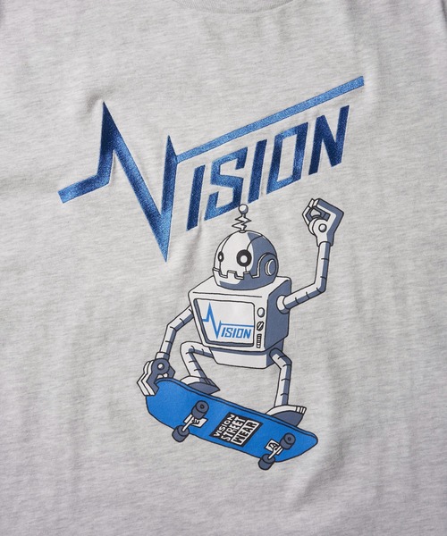 VISION STREET WEAR(ヴィジョンストリートウェア)の「【VISION STREET WEAR】オリジナルイラスト ロボットスケータークルーネックロンT(Tシャツ/カットソー・レディース・ブラック/ライトグレー/ホワイト・LARGE/X-LARGE/MEDIUM)」の10枚目の写真