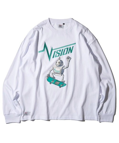 VISION STREET WEAR(ヴィジョンストリートウェア)の「【VISION STREET WEAR】オリジナルイラスト ロボットスケータークルーネックロンT(Tシャツ/カットソー・レディース・ブラック/ライトグレー/ホワイト・LARGE/X-LARGE/MEDIUM)」の11枚目の写真