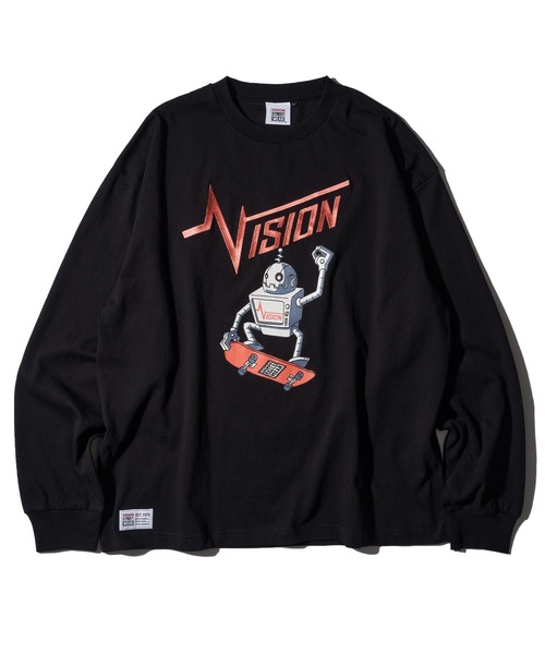 VISION STREET WEAR(ヴィジョンストリートウェア)の「【VISION STREET WEAR】オリジナルイラスト ロボットスケータークルーネックロンT(Tシャツ/カットソー・レディース・ブラック/ライトグレー/ホワイト・LARGE/X-LARGE/MEDIUM)」の12枚目の写真