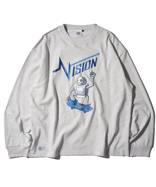VISION STREET WEAR(ヴィジョンストリートウェア)の「【VISION STREET WEAR】オリジナルイラスト ロボットスケータークルーネックロンT(Tシャツ/カットソー・レディース・ブラック/ライトグレー/ホワイト・LARGE/X-LARGE/MEDIUM)」の13枚目の写真
