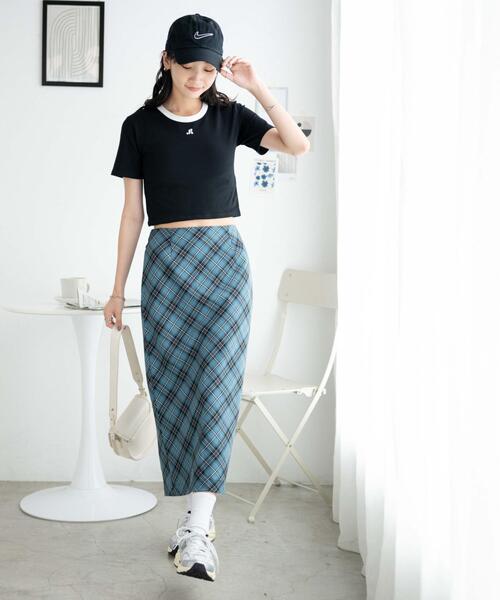 WEGO（ウィゴー）の「WEGO/ワンポイントリンガーちびT（Tシャツ/カットソー・レディース・サックスブルー/ブラック/ホワイト・FREE）」の12枚目の写真