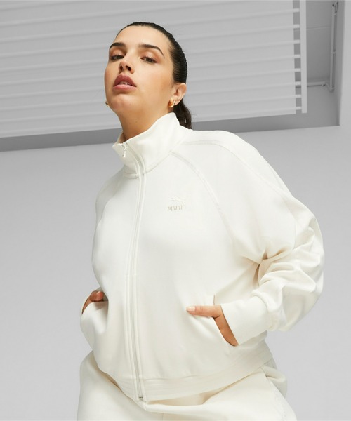 PUMA（プーマ）の「PUMA プーマ ウィメンズ T7 トラックジャケット（ジャージ・レディース・サンドベージュ/オフホワイト/ブラック・X-SMALL/SMALL/MEDIUM/LARGE）」の2枚目の写真