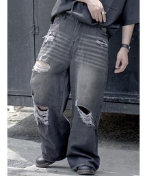 Auntie Rosa | ルーズフィットフレアダメージデニム(デニムパンツ)