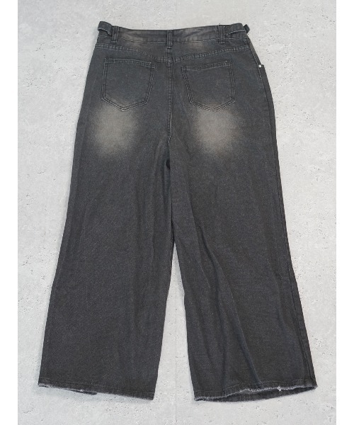 Auntie Rosa（アンティローザ）の「ルーズフィットフレアダメージデニム（デニムパンツ・メンズ・ブラック・X-LARGE/MEDIUM/LARGE）」の11枚目の写真