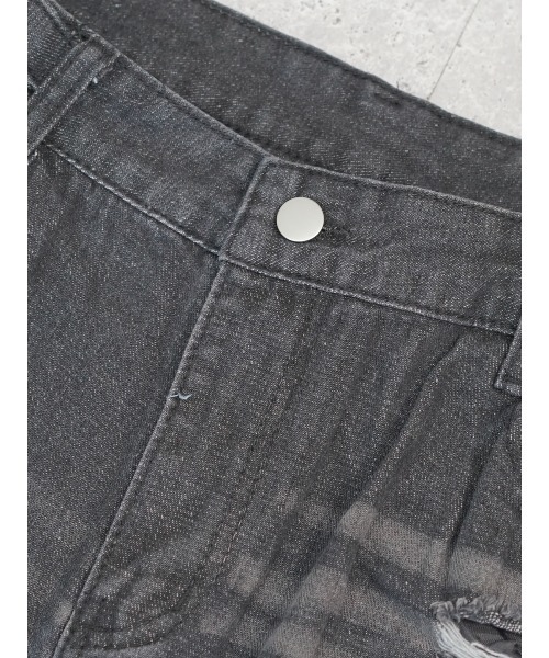 Auntie Rosa（アンティローザ）の「ルーズフィットフレアダメージデニム（デニムパンツ・メンズ・ブラック・X-LARGE/MEDIUM/LARGE）」の12枚目の写真