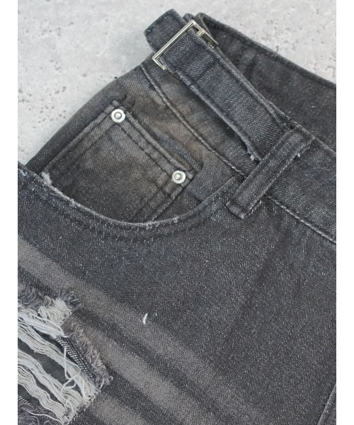 Auntie Rosa（アンティローザ）の「ルーズフィットフレアダメージデニム（デニムパンツ・メンズ・ブラック・X-LARGE/MEDIUM/LARGE）」の13枚目の写真