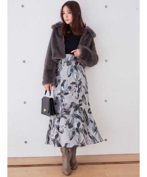 MERCURYDUO(マーキュリーデュオ)の「パール付きフレアスリーブリブニット(ニット/セーター・レディース・アイボリー/ブラック/ベージュ/ラベンダー/チャコールグレー・FREE)」の18枚目の写真