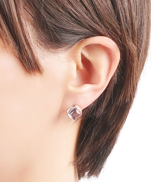 itam(アイタム)の「【itam】アイタム/ カラーストーン セラミックポストピアス/ 金属アレルギー対応ピアス(ピアス(両耳用)・レディース・ブルー/グリーン/ベージュ/グレー・FREE)」の17枚目の写真