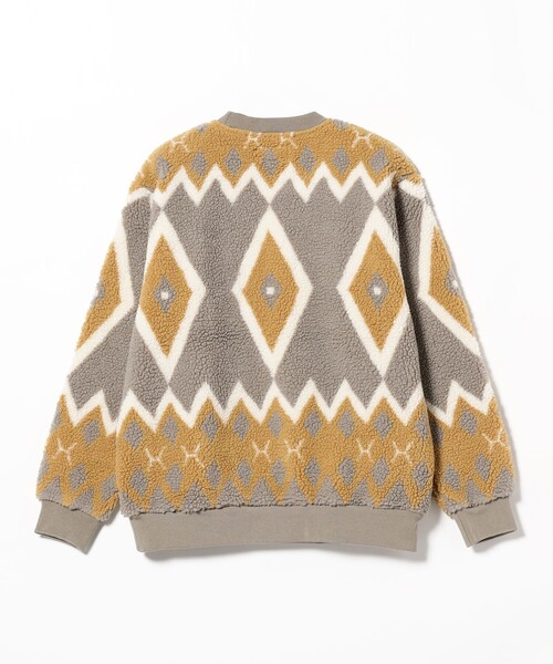 BEAMS PLUS(ビームスプラス)の「BEAMS PLUS / ジャカード ボアフリース クルーネック(スウェット・メンズ・ブラック/ライトグレー・L/M/XL/SMALL)」の11枚目の写真