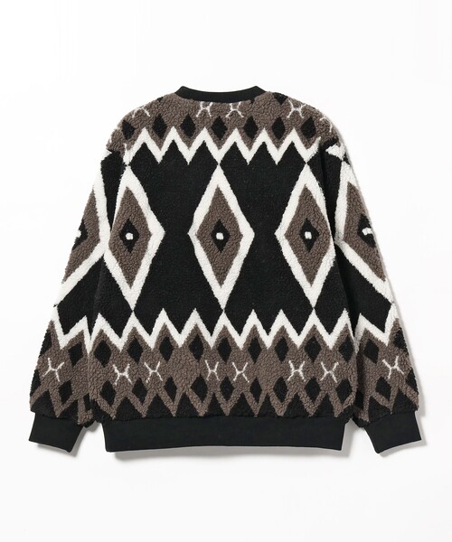 BEAMS PLUS(ビームスプラス)の「BEAMS PLUS / ジャカード ボアフリース クルーネック(スウェット・メンズ・ブラック/ライトグレー・L/M/XL/SMALL)」の20枚目の写真
