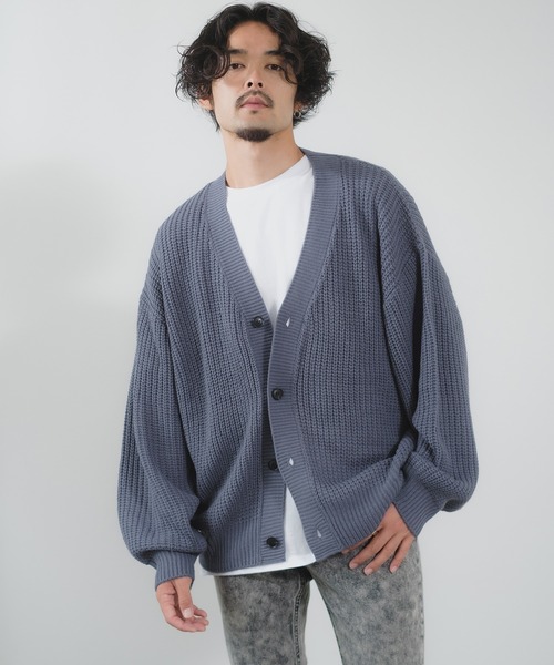 NULL（ヌル）の「【NULL】畦編み ニット カーディガン（カーディガン/ボレロ・メンズ・マスタード/ブラック/チャコール/ベージュ/ライトブルー/ダークグリーン/ブルーグレー/イエロー・LARGE/MEDIUM）」の16枚目の写真