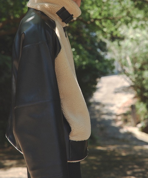 TENTO（テント）の「ボア切替フェイクレザー B-3 ショートブルゾン