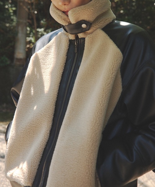 TENTO（テント）の「ボア切替フェイクレザー B-3 ショートブルゾン