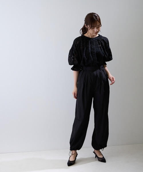 FLEUR DE KALINA(フレールドゥカリーナ)の「【FLEUR DE KALINA/フレール ドゥ カリーナ】ドローストリング ナイロンシャカシャカ パンツ(その他パンツ・レディース・ブラック/モカ・FREE)」の10枚目の写真