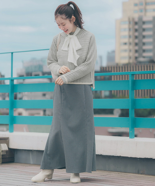 ROPE' PICNIC（ロペピクニック）の「【COHINAコラボ】リブ切り替えニットプルオーバー（ニット/セーター・レディース・グレー系その他/ベージュ系その他・38）」の5枚目の写真