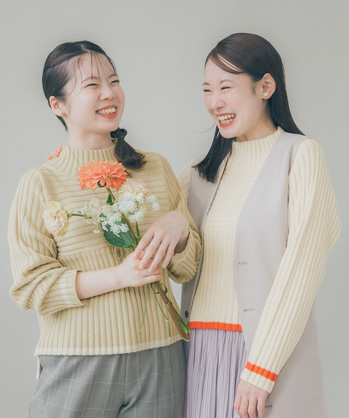 ROPE' PICNIC（ロペピクニック）の「【COHINAコラボ】リブ切り替えニットプルオーバー（ニット/セーター・レディース・グレー系その他/ベージュ系その他・38）」の8枚目の写真