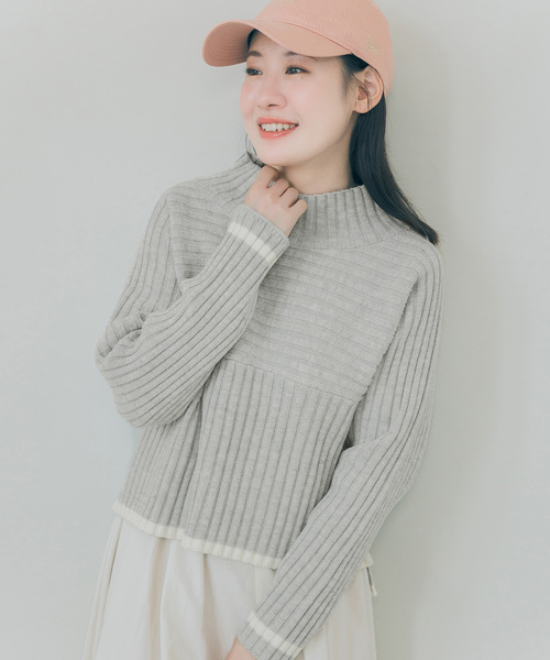 ROPE' PICNIC（ロペピクニック）の「【COHINAコラボ】リブ切り替えニットプルオーバー（ニット/セーター・レディース・グレー系その他/ベージュ系その他・38）」の10枚目の写真